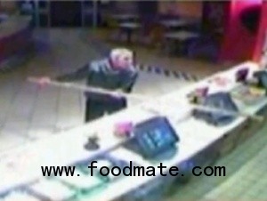 deranged man crashes car into KFC