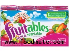 APPLE & EVE Fruitables Fruit & Vegetable Juice Strawberry Kiwi 6.75 Oz 8CT ASEPTIC PK