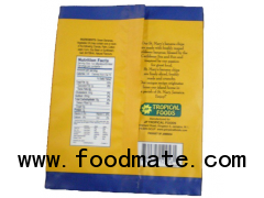 back seal plastic food bag for banana chips products