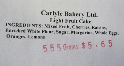 Carlyle Bakery Light Fruit Cake