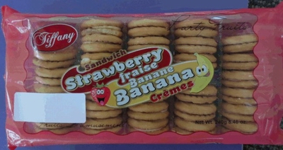 Strawberry Banana Sandwich Cookies