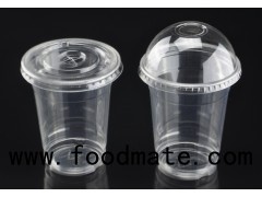 Customize 12oz PET Cold Drink Cups Printing LOGO With Dome Lid