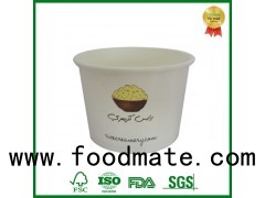 Insulate Carry Out Cardboard Soup Containers With Paper Lid