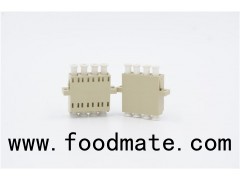 Optical Adapter LC/UPC, Quad, Plastic Housing, SC Footprint Mounting Dimension With Flange, Zirconia