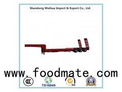 3 Axle Heavy Duty Step Deck Trailer, Hydraulic Steering Lowbed Semi Trailer,Gooseneck Detachable Tra