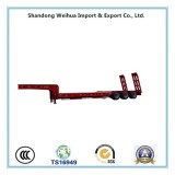 3 Axle Heavy Duty Step Deck Trailer, Hydraulic Steering Lowbed Semi Trailer,Gooseneck Detachable Tra