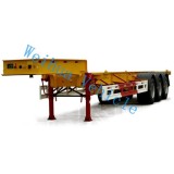 40ft Gooseneck Skeleton Container Flatbed Trailer With 3axle For Container Shipping Of 45T