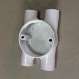 25MM FOUR WAY WALL MOUNTED H PVC THROUGH JUNCTION BOX