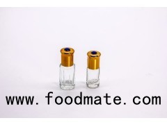 3ml 6ml 12ml Octagonal Shape Clear Roll On Glass Vials With Golden Cap And Glass Roller Cosmetic Pac