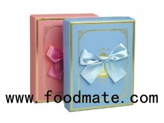 Graceful Pink Printed Custom Pattern Gold Foil Gift Boxes Set With Lids