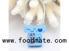 CH-835 T-shirt Cloths Shaped Keyless Cable Custom Combination Lock Manufacturer