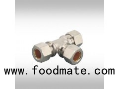 Brass Compression Tee Pneumatic Fittings Forged Brass Perfectly Sealed With CE Standard