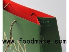 Green Promotional Hot Stamping Gift Paper Bags