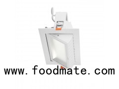 Square LED Recessed Ceiling Downlight And Flood Lighting Fixture Adjustable Indoor