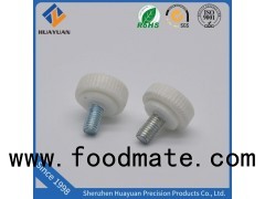 Knurled Head Plastic Thumb Screw With White Color