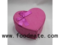 Rose Red Heart Shaped Jewelry Boxes With Bowknots Velvet Boxes