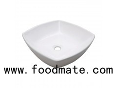 Bathroom Fixtures White Vitreous China Square Vessel Sink