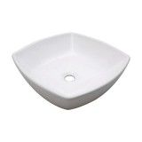 Bathroom Fixtures White Vitreous China Square Vessel Sink