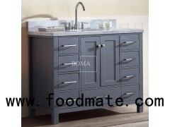 42 Inch Single Sink Bathroom Vanity Cabinet With Sink In Grey Finish