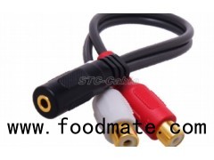 Stereo Audio Cable - 3.5mm FeMale To 2x RCA Female