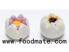 Xiaolian Traditional Chinese Frozen Snack Food Frozen Dim Sum Lotus Shape Bun Golden / Purple Paste