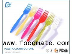 Coloring Plastic Long Handled Fork Cutlery In Bulk