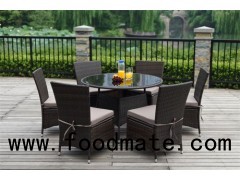 Black Tempered Glass Top Round Table Dining Set ,4 Seater,armless Chair ,both Outdoor And Indoor