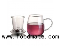 Hot Selling Christmas Promotional Gift Transparent Pyrex Glass Tea Cup