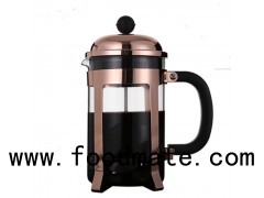 Hot Selling Tableware Customized 1000ml Copper Stainless Steel Glass French Press Coffee Maker