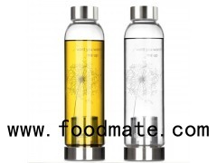 Wholesale Portable BPA Heat Resistant Pyrex Glass Water Bottle with Infuser