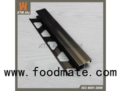 Aluminium Extrusion Tile Edge Trim Profile T Shape With Punching Matt Bronze For Interior Decoration