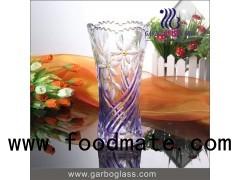 Trumpet Shape Spray Colored Glass Flower Vases With Sunflower Design For Table Centerpiece Decorativ