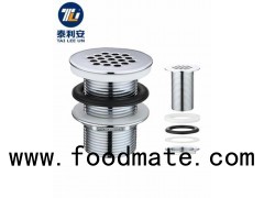 Sanitary Ware Chrome Plated Brass Free Running Strainer Drain With Grid Cover