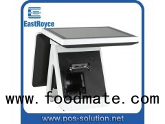 ER-8000BU High Quality 15 Inches All-In-One Dual Screens Touch POS Terminal Integrated With Built-In