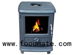 Wood Room Heater Multi-fuel White Enamel Stove With Wooden Fire Surrounds