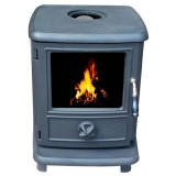 Wood Room Heater Multi-fuel White Enamel Stove With Wooden Fire Surrounds