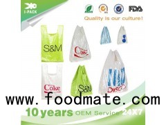 Plastic Printed Vest Style Carrier Bags Wholesale NO MOQ!