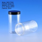 Empty 12oz 360ml 360g PET Plastic Cosmetic Jars With Lids For Makeup Or Storage