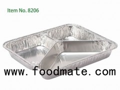 3 Compartment Disposable Food Containers Foil Trays With Lids Ideal For Fast Food