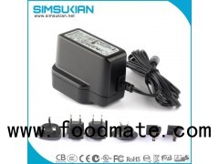 12w US, AUS, EU, BS plug interchangeable power adapter