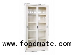 Office Use High Quality Knock Down Glass Sliding Door Steel Cupboard