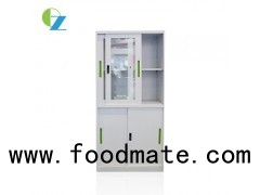 Glass and Metal Sliding Door Metal Cupboard