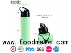 Foldable silicone water bottle