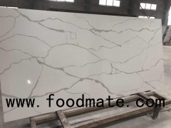 2018 most popular white calacatta quartz stone with big veins