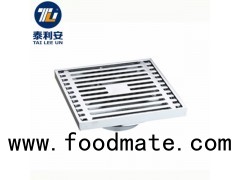 Square brass chrome plated floor waste with grid cover