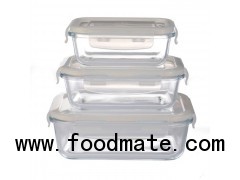 Retangular Glass Storage Food Container Sets