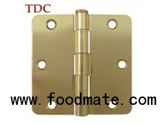 3in.×3in.×2.0mm Brass Plated Door Hinge With 1/4 Radius Corner