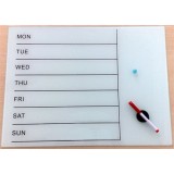 Dry Erase Calendar Glass Whiteboard Planner Weekly Schedule Magnetic Frameless 450*600mm