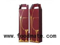 Cheap Corrugated Paper One Bottle Mini Wine Boxes Bag,Wine Carry Box With Die-cut Patch Handle